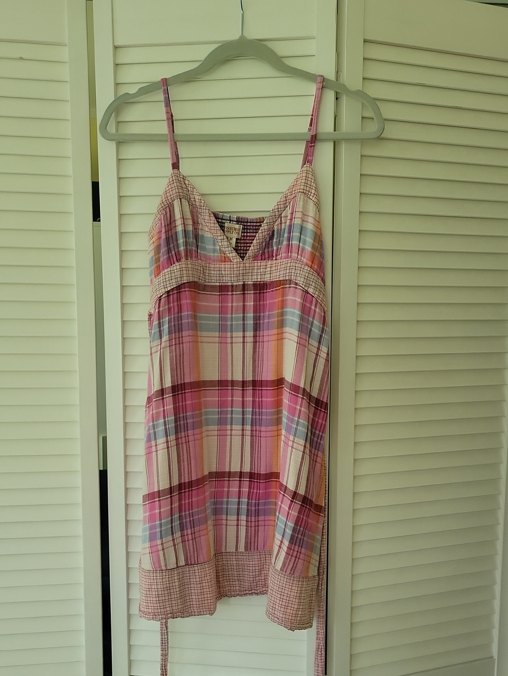 Mossimo Supply Co. Pink Multi-Color Plaid Spaghetti Strap Mini Dress